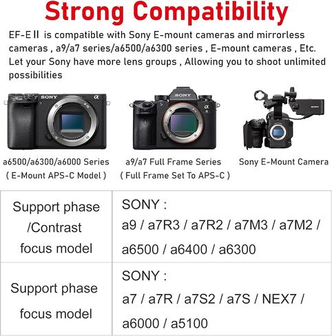 محول عدسة VILTROX EF-E5 لحامل Sony E، حلقة تثبيت عدسة التركيز التلقائي لشاشة OLED متوافقة مع عدسة Canon EOS EF EF-S إلى Sony E Mount a7r iv a7 iv a7 iii a7r iii a6500 in Kuwait