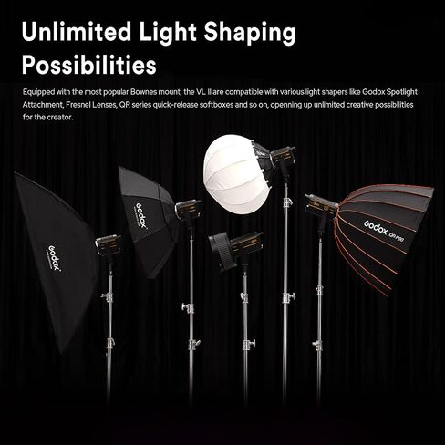 ضوء فيديو GODOX VL150 LED 150 وات 5600K Bowens Mount فيديو ضوء، CRI 96 TLCI 95 و0-100% خافتة، 6 مجموعات 16 قناة، جهاز راديو لاسلكي BD-04 Barn و4 مرشحات جل ملونة in Saudi Arabia