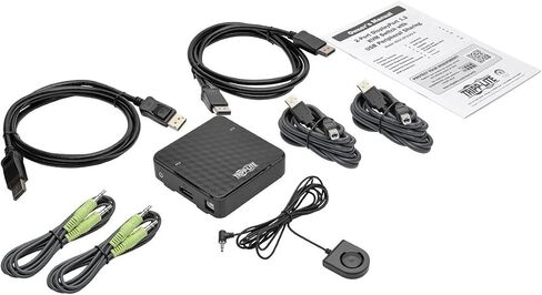 Tripp Lite 2-port طرف توصيل DisplayPort kvm مفتاح مع كابلات صوت ، محور & USB 3. 0 (b004-dpua2-k) 2-port in Kuwait
