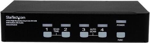 StarTech.com 4 Port High Resolution USB DVI Dual Link KVM Switch with Audio and USB 2.0 Hub (SV431DVIUAHR) in Saudi Arabia