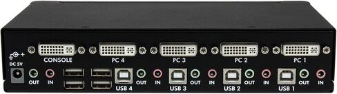 StarTech.com 4 Port High Resolution USB DVI Dual Link KVM Switch with Audio and USB 2.0 Hub (SV431DVIUAHR) in Saudi Arabia