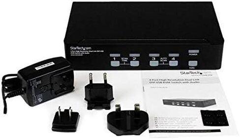StarTech.com 4 Port High Resolution USB DVI Dual Link KVM Switch with Audio and USB 2.0 Hub (SV431DVIUAHR) in Saudi Arabia