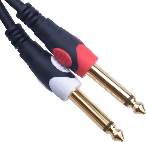 Devinal 1/4 to RCA Cable, Dual RCA to Dual 1/4 TS Interconnect Cable, Double 6.35mm Mono to 2 RCA/Phono Stereo Patch Cable Cord Adapter 25 Foot (7.5 Meters) in Kuwait