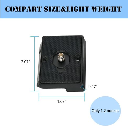 323 Quick Release Plate 1/4" Screw Tripod Camera Compatible for Manfrotto 200pl-14 RC2 Camera Tripod Ball Head 2PCS,Black in Kuwait