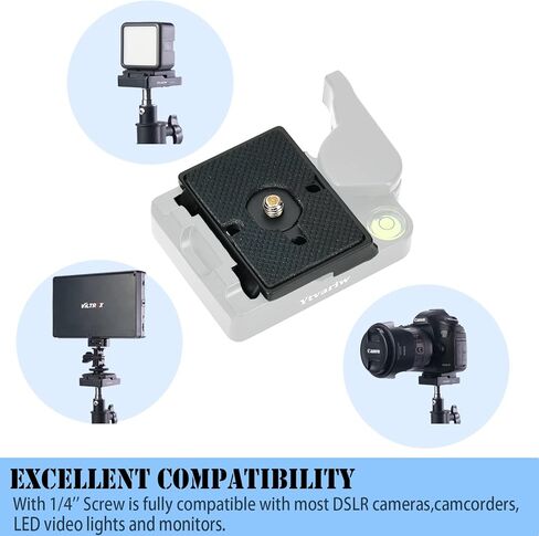 323 Quick Release Plate 1/4" Screw Tripod Camera Compatible for Manfrotto 200pl-14 RC2 Camera Tripod Ball Head 2PCS,Black in Kuwait
