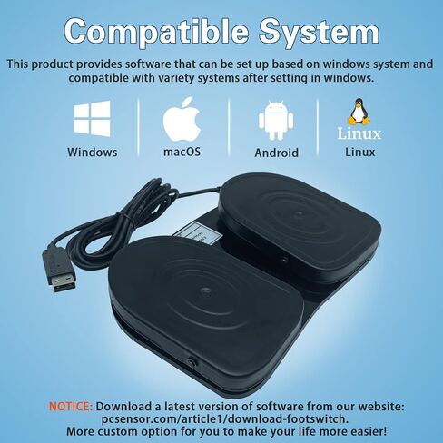 PCsensor القدم دواسة الكمبيوتر المزدوج مفتاح سفلي دواسة معدنية مخصصة هوتكي للتحكم في معدات المكاتب لعبة فيديو in Kuwait