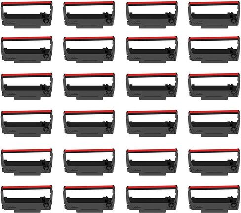 24-Pack ERC30 ERC-30 ERC 30 34 38 B/R Compatible Cash Register Ink Ribbon Used for ERC38 NK506 TM-U220 M188B, BTP-M300, GRC-220BR SBR-275 (Black and Red) in Kuwait