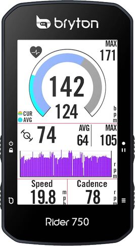 برايتون كمبيوتر رايدر 750T للدراجة/ركوب الدراجات. اصدار الولايات المتحدة الامريكية. شاشة لمس ملونة، خرائط وملاحة، تدريب ذكي، دعم الرادار، بطارية 20 ساعة. يتضمن جهاز، حامل رياضي ومستشعرات SPD/CAD/HR in Kuwait