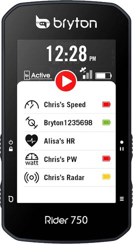 برايتون كمبيوتر رايدر 750T للدراجة/ركوب الدراجات. اصدار الولايات المتحدة الامريكية. شاشة لمس ملونة، خرائط وملاحة، تدريب ذكي، دعم الرادار، بطارية 20 ساعة. يتضمن جهاز، حامل رياضي ومستشعرات SPD/CAD/HR in Kuwait