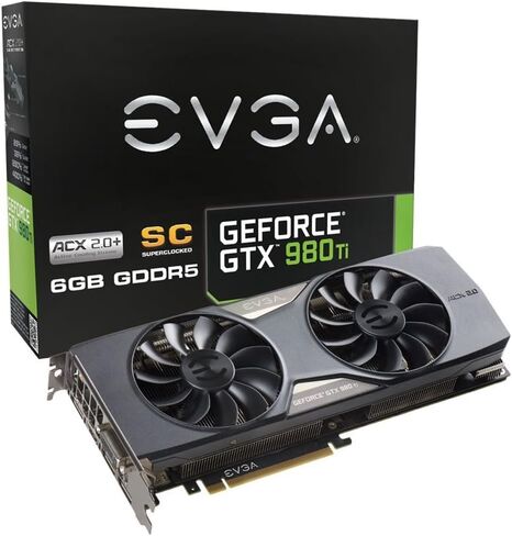 ايفجا بطاقة رسومات جيفورس GTX 980 Ti 6GB K|NGP|N w/ACX 2.0+ (72%+ اسيك)، صامت مع مبرد LED متعدد الالوان، بطاقة رسومات مخصصة لكسر سرعة المعالج 06G-P4-5998-KR in Saudi Arabia
