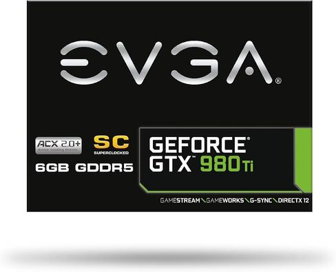ايفجا بطاقة رسومات جيفورس GTX 980 Ti 6GB K|NGP|N w/ACX 2.0+ (72%+ اسيك)، صامت مع مبرد LED متعدد الالوان، بطاقة رسومات مخصصة لكسر سرعة المعالج 06G-P4-5998-KR in Saudi Arabia