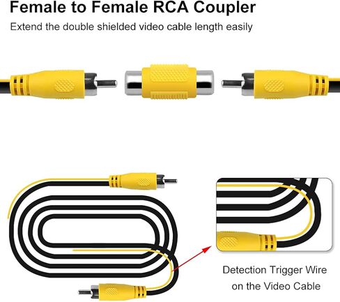 GreenYi Double-Shielded Car RCA Rear View Camera Video Extension Cord(32.8FT / 10M), Pure Copper Back Up Rearview Reverse Cam Male to Male AV Connector Adapter Wire in Saudi Arabia