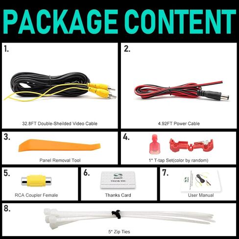 GreenYi Double-Shielded Car RCA Rear View Camera Video Extension Cord(32.8FT / 10M), Pure Copper Back Up Rearview Reverse Cam Male to Male AV Connector Adapter Wire in Saudi Arabia