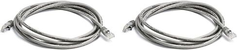Monoprice 7FT 24AWG Cat6 550MHz UTP Ethernet Bare Copper Network Cable - Gray (Pack of 2) in Saudi Arabia