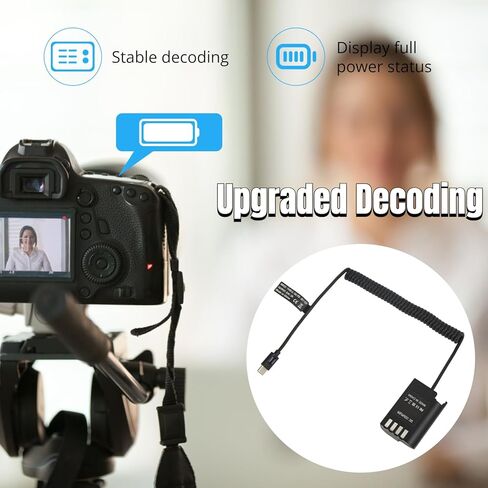 كابل USB C للبطارية الوهمية، DMW DCC17 DC مقرنة ترقية فك التشفير من النوع C كبل طاقة زنبركي، طقم محول طاقة تيار متردد للشحن السريع PD لكاميرات Lumix S5 DCS5 DCS5K GH5M2 GH6 in Kuwait