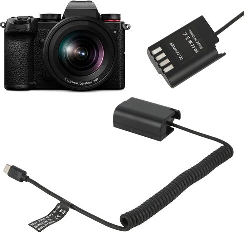 كابل USB C للبطارية الوهمية، DMW DCC17 DC مقرنة ترقية فك التشفير من النوع C كبل طاقة زنبركي، طقم محول طاقة تيار متردد للشحن السريع PD لكاميرات Lumix S5 DCS5 DCS5K GH5M2 GH6 in Kuwait