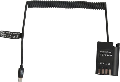 كابل USB C للبطارية الوهمية، DMW DCC17 DC مقرنة ترقية فك التشفير من النوع C كبل طاقة زنبركي، طقم محول طاقة تيار متردد للشحن السريع PD لكاميرات Lumix S5 DCS5 DCS5K GH5M2 GH6 in Kuwait