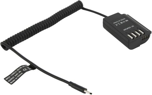 كابل USB C للبطارية الوهمية، DMW DCC17 DC مقرنة ترقية فك التشفير من النوع C كبل طاقة زنبركي، طقم محول طاقة تيار متردد للشحن السريع PD لكاميرات Lumix S5 DCS5 DCS5K GH5M2 GH6 in Kuwait