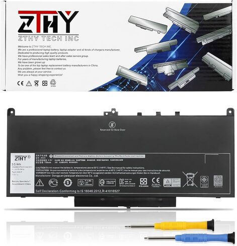 ZTHY J60J5 Laptop Battery Replacement for Dell Latitude E7270 P26S001 E7470 P61G001 Series Notebook R1V85 451-BBSX 451-BBSY 451-BBSU MC34Y 242WD PDNM2 7.6V 55WHr 4Cell in Saudi Arabia