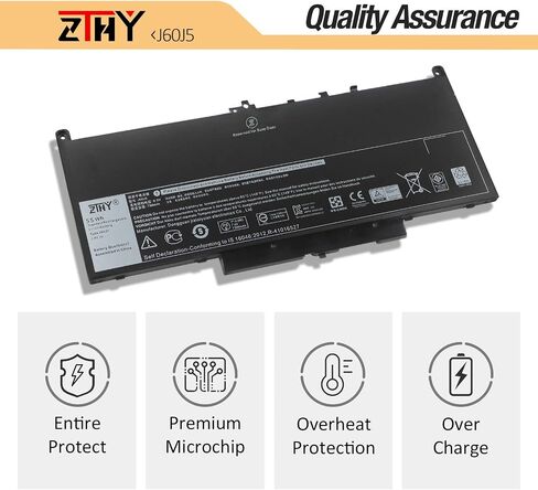 ZTHY J60J5 Laptop Battery Replacement for Dell Latitude E7270 P26S001 E7470 P61G001 Series Notebook R1V85 451-BBSX 451-BBSY 451-BBSU MC34Y 242WD PDNM2 7.6V 55WHr 4Cell in Saudi Arabia