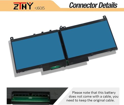 ZTHY J60J5 Laptop Battery Replacement for Dell Latitude E7270 P26S001 E7470 P61G001 Series Notebook R1V85 451-BBSX 451-BBSY 451-BBSU MC34Y 242WD PDNM2 7.6V 55WHr 4Cell in Saudi Arabia
