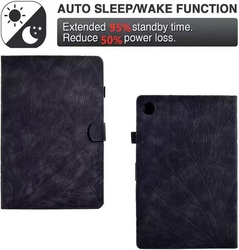 YUNHOTIC Case for Samsung Galaxy Tab A7 10.4 inch 2020 Release, (SM-T500/T505/T507) Premium PU Leather Folding Stand Cover with Pen Holder & Multiple Viewing Angles -Purple Butterfly in Kuwait