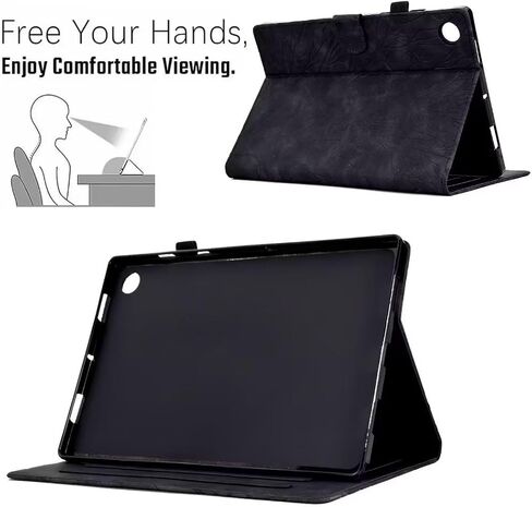 YUNHOTIC Case for Samsung Galaxy Tab A7 10.4 inch 2020 Release, (SM-T500/T505/T507) Premium PU Leather Folding Stand Cover with Pen Holder & Multiple Viewing Angles -Purple Butterfly in Kuwait