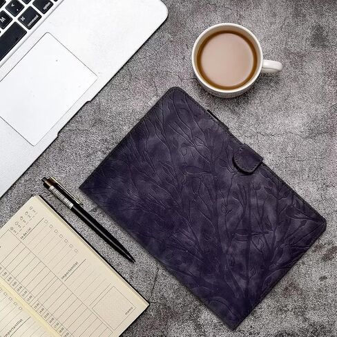 YUNHOTIC Case for Samsung Galaxy Tab A7 10.4 inch 2020 Release, (SM-T500/T505/T507) Premium PU Leather Folding Stand Cover with Pen Holder & Multiple Viewing Angles -Purple Butterfly in Kuwait
