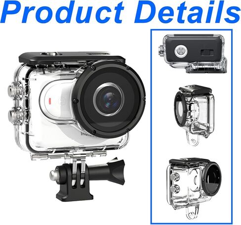 حافظة مضادة للماء لجهاز Insta360 Go3، غطاء حماية للغوص تحت الماء 40M/131FT مع ملحقات الدعامة in Kuwait