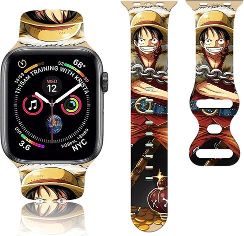 Anime Watch Band Compatible with Watch Bands 38mm 40mm 41mm 42mm 44mm 45mm 49mm,Cute Cartoon Soft Silicone Replacement Sport Strap Designed for Watch Series 9 8 7 6 5 4 3 2 1 SE,Gift for Boys Girls in Kuwait