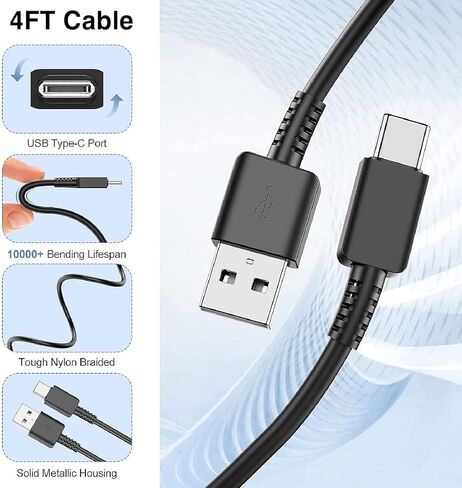 شاحن لجهاز التحكم عن بعد للتلفزيون الشمسي من سامسونج، كابل شاحن لجهاز التحكم عن بعد لتلفزيون سامسونج الذكي SolarCell، كابل شحن جهاز التحكم عن بعد للتلفزيون بإطار سامسونج، سلك طاقة محول USB C لاسلكي من سامسونج (4 أقدام) in Kuwait