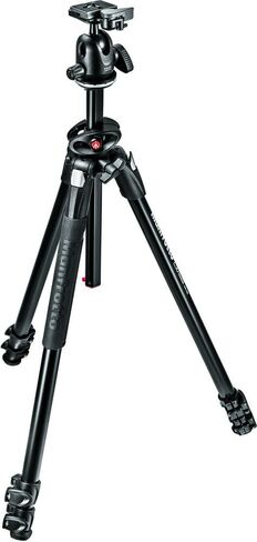 Manfrotto 290 Dual Aluminum 3-Section Tripod Kit with 3-Way Head (MK290DUA3-3WUS), Black in Saudi Arabia