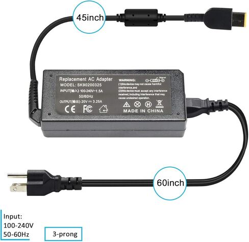 LQM® 20V 3.25A 65W USB-C Tip Ac محول شاحن الكمبيوتر المحمول لـ Lenovo Yoga 2 11 11s 13 2 Pro، Flex 2 15 15D 14 10، IdeaPad S210 U430 U530، متوافق مع Flex G40 G50 13 13-2191 2191-2XU 2191- 33U in Kuwait