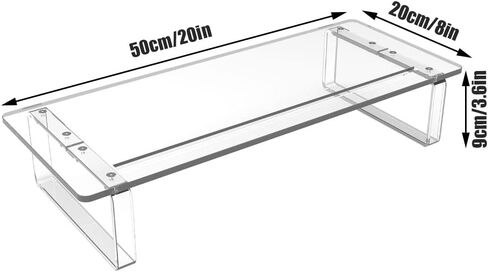 KUAIYU Clear Acrylic Monitor Stand or Holder Clear Laptop White Premium Computer White Monitor Stand Transparency Acrylic Laptop Riser, Riser for Desk,Multi-Colors LED Lights Acrylic Monitor Stand. in Kuwait