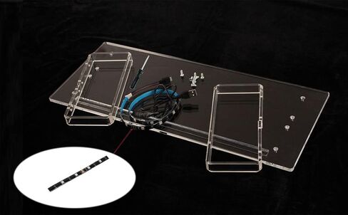 KUAIYU Clear Acrylic Monitor Stand or Holder Clear Laptop White Premium Computer White Monitor Stand Transparency Acrylic Laptop Riser, Riser for Desk,Multi-Colors LED Lights Acrylic Monitor Stand. in Kuwait