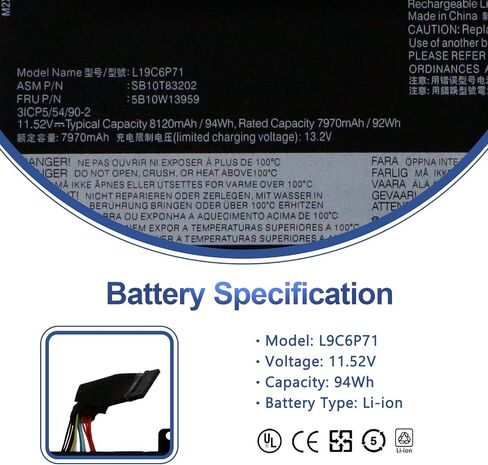 ANTIEE L19L6P71 L19C6P71 Battery for Lenovo ThinkPad P15 P17 T15G G1 G2 Gen 1 2 Mobile Workstation 20ST 20SU 20SN 20SQ 20YU 20YQ 20YS 20YR 20UR 20US 20ST000DGE 20YU0003GE 5B10W13958 5B10W13959 94WH in Saudi Arabia