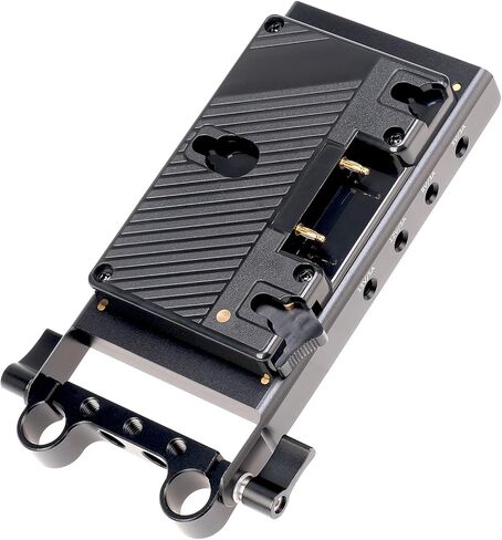 لوحة بطارية JLWIN متعددة الإخراج باللون الذهبي مع نظام إمداد الطاقة بمشبك قضيب 15 مم لشاشة الكاميرا وكاميرا الفيديو وإضاءة LED، متوافقة مع بطاريات Anton Bauer in Kuwait