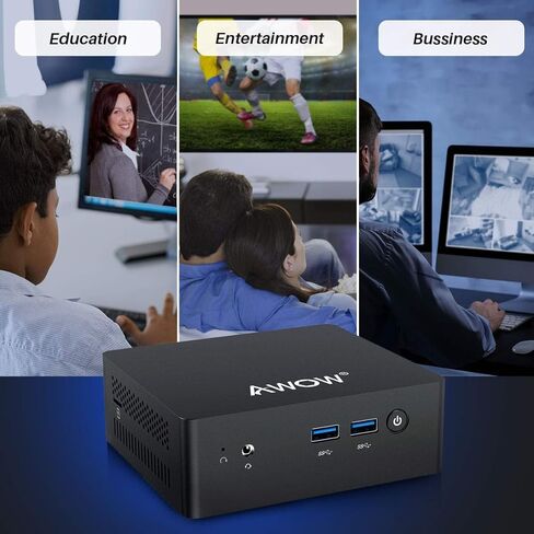 كمبيوتر صغير AWOW Intel Atom x7-E3950، كمبيوتر مكتبي صغير 8 جيجا DDR4 128 جيجا SSD 4K@30 هرتز، HDMI x2، واي فاي ثنائي النطاق، USB x4 جيجابت إيثرنت، BT in Kuwait