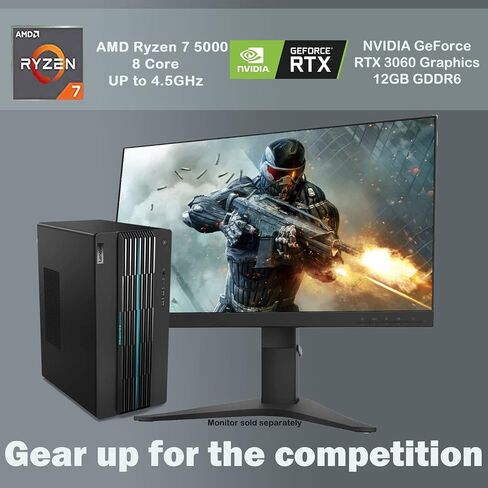كمبيوتر سطح المكتب Lenovo IdeaCentre Gaming 2023 الأحدث، معالج AMD Ryzen 7 5700G، رسومات NVIDIA GeForce RTX 3060، ذاكرة الوصول العشوائي DDR4 سعة 32 جيجابايت، 1 تيرابايت SSD، 1 تيرابايت HDD، بلوتوث، HDMI، Windows 11 Home، حزمة مع JAWFOAL in Saudi Arabia