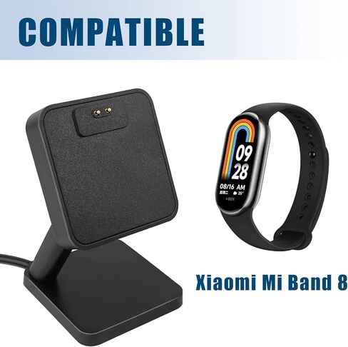 Magnetic Charger Dock Compatible with Xiaomi Mi Band 8 Smartwatch,Nightstand Charger Base Holder with 3.3 Feet USB Charger Cable fit for Xiaomi 8 in Kuwait