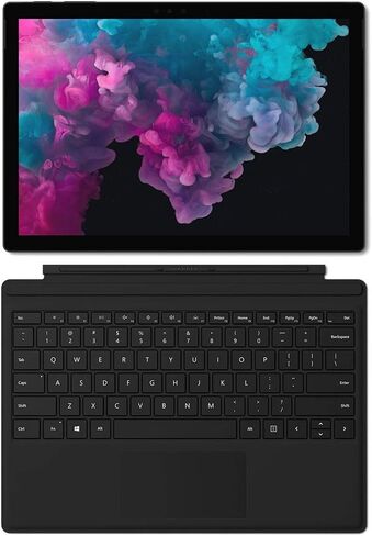Microsoft Surface Pro 6 (Intel Core i5، ذاكرة وصول عشوائي 8 جيجابايت، 256 جيجابايت) - أحدث إصدار وغطاء Microsoft Surface Pro Type - أسود وقلم Surface Platinum Model 1776 (EYU-00009) (متجدد) in Kuwait