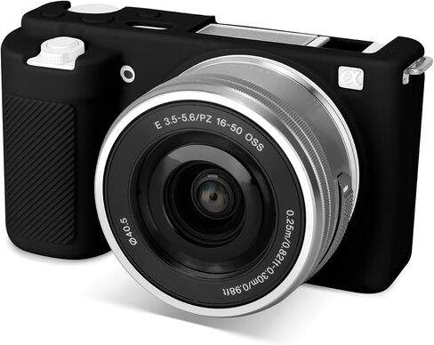 Rieibi ZVE10 Case, Soft Silicone Protective Case for Sony ZV-E10 ZVE10 Camera, Lightweight Rubber Cover for Sony Alpha ZVE10 - Black in Kuwait
