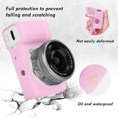 Rieibi ZVE10 Case, Soft Silicone Protective Case for Sony ZV-E10 ZVE10 Camera, Lightweight Rubber Cover for Sony Alpha ZVE10 - Black in Kuwait