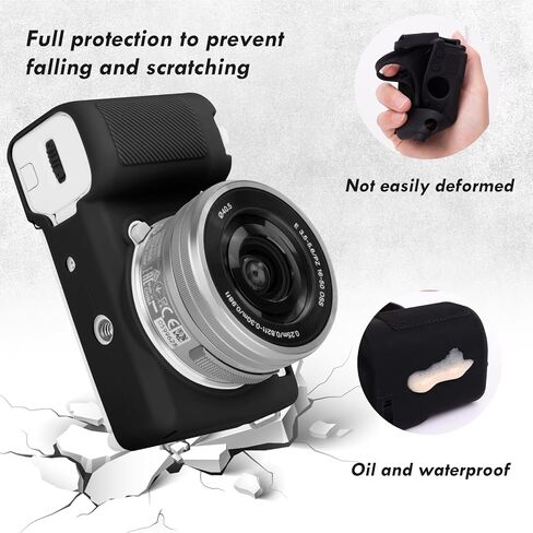 Rieibi ZVE10 Case, Soft Silicone Protective Case for Sony ZV-E10 ZVE10 Camera, Lightweight Rubber Cover for Sony Alpha ZVE10 - Black in Kuwait