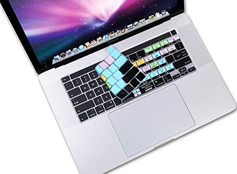XSKN Mac OS X English Shortcut LR Hotkey Silicone Keyboard Cover Skin for Touch Bar Models 2019 MacBook Pro 16 inch A2141 2020 MacBook Pro 13.3 inch A2251 A2289 A2338 M1 Chip with Touch ID US Version in Saudi Arabia