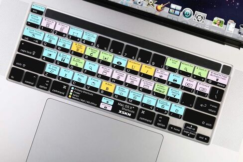 XSKN Mac OS X English Shortcut LR Hotkey Silicone Keyboard Cover Skin for Touch Bar Models 2019 MacBook Pro 16 inch A2141 2020 MacBook Pro 13.3 inch A2251 A2289 A2338 M1 Chip with Touch ID US Version in Saudi Arabia