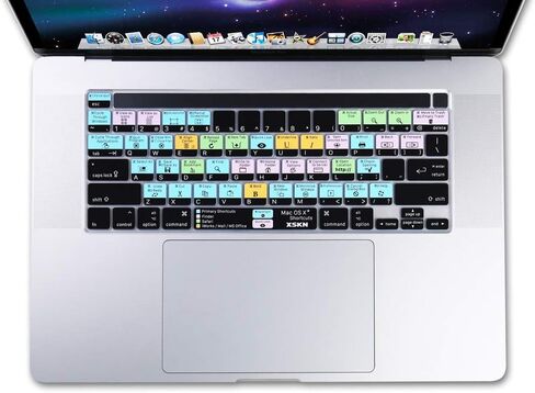 XSKN Mac OS X English Shortcut LR Hotkey Silicone Keyboard Cover Skin for Touch Bar Models 2019 MacBook Pro 16 inch A2141 2020 MacBook Pro 13.3 inch A2251 A2289 A2338 M1 Chip with Touch ID US Version in Saudi Arabia
