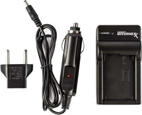 شاحن Ultimaxx AC/DC سريع للمنزل والسفر لبطاريات LPE10 لكاميرات Canon EOS Rebel T3، T5، T6، T7، 6D، Kiss X50، Kiss X70، EOS 1100D، EOS 1200D، EOS 1300D، EOS 2000D in Saudi Arabia