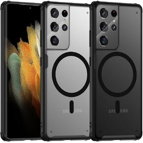 TIANNIUKE Magnetic Case for Samsung Galaxy S10 Plus, Translucent Matte Anti-Fingerprint,Compatible with MagSafe,Slim Fit Shockproof Protective Phone Case for Galaxy S10 Plus Case (Transparent Black) in Kuwait
