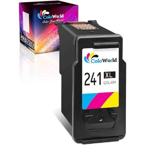 خرطوشة حبر ملونة CL-241XL معاد تصنيعها من ColoWorld عبوة واحدة بديلة لطابعة Canon 240XL 241XL المستخدمة لطابعة PIXMA MG3620 TS5120 MG3520 MX472 MX452 MG3220 MG2120 MX432 MX532 MX512 (1 ثلاثية الألوان) in Kuwait